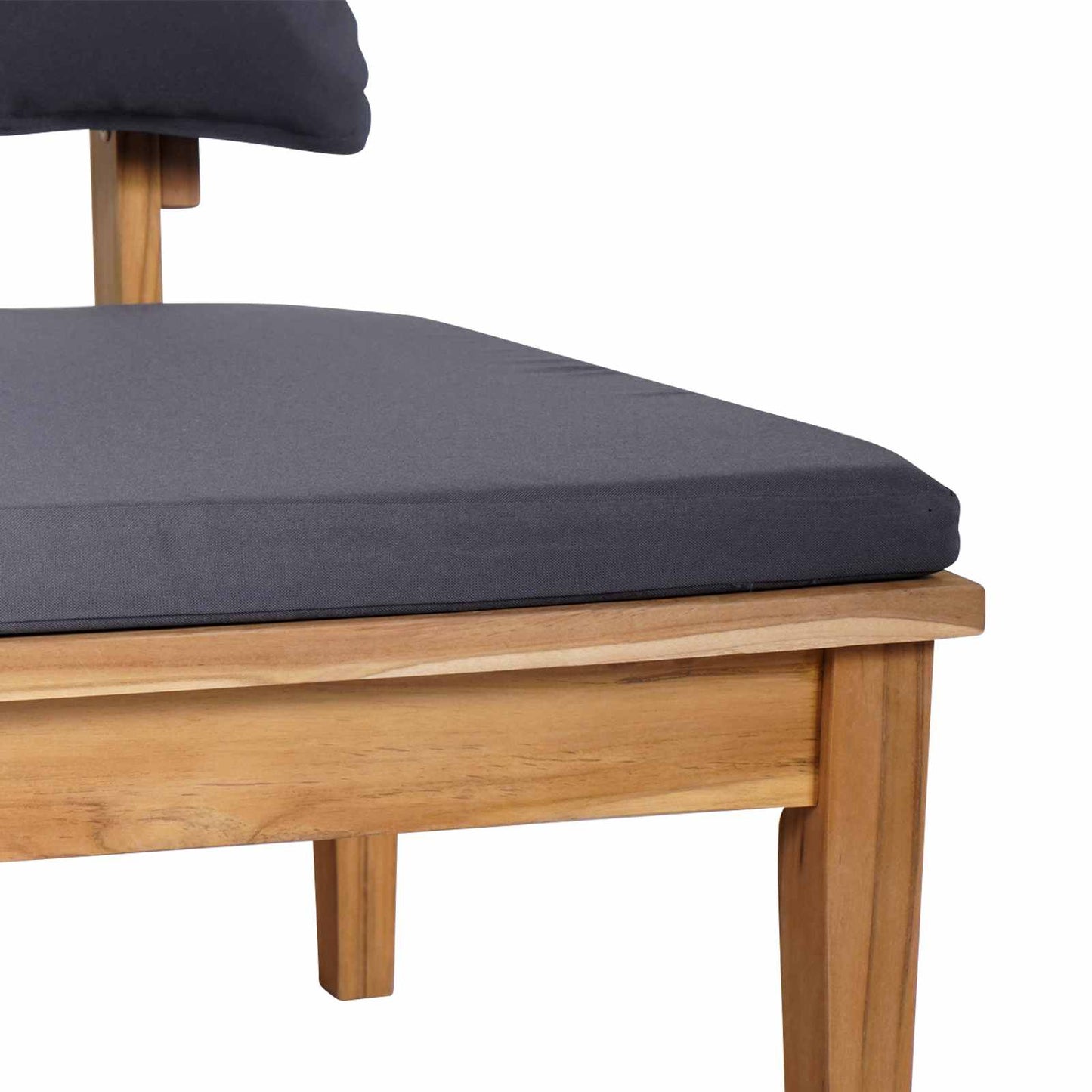 Gartenbank 2 pcs Grau und Braun Massivholz Teak