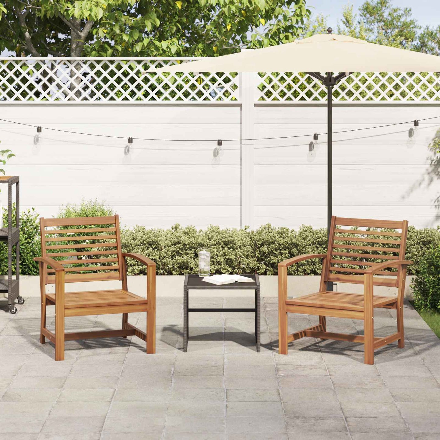 vidaXL Stuhl 2 pcs Braun 65 x 60 x 76,5 cm Massivholz Teak