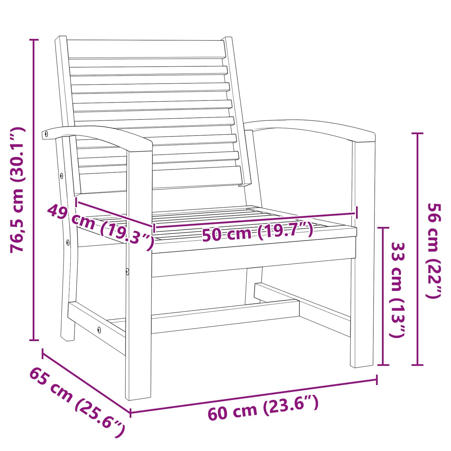 vidaXL Stuhl 2 pcs Braun 65 x 60 x 76,5 cm Massivholz Teak