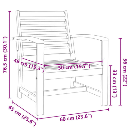 vidaXL Stuhl 2 pcs Braun 65 x 60 x 76,5 cm Massivholz Teak