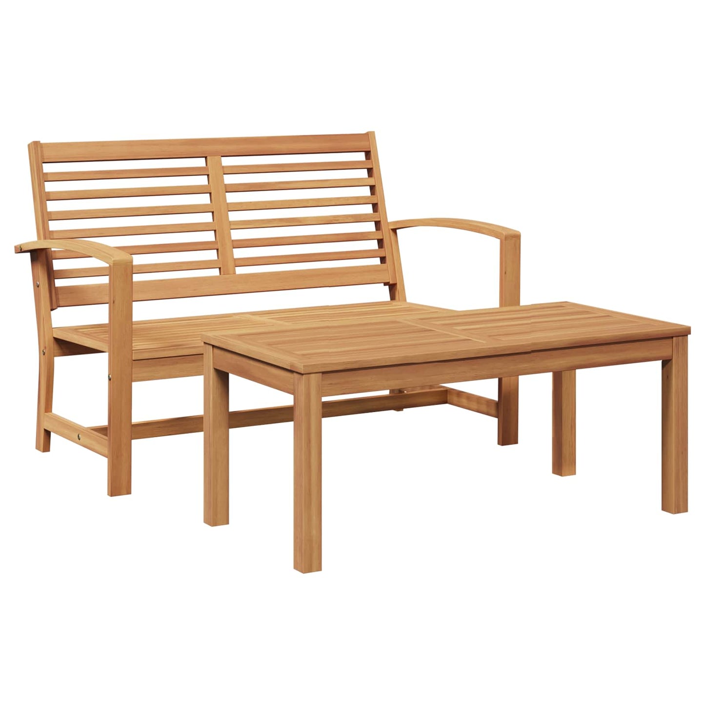 vidaXL Bank 2 pcs Braun Massivholz Teak