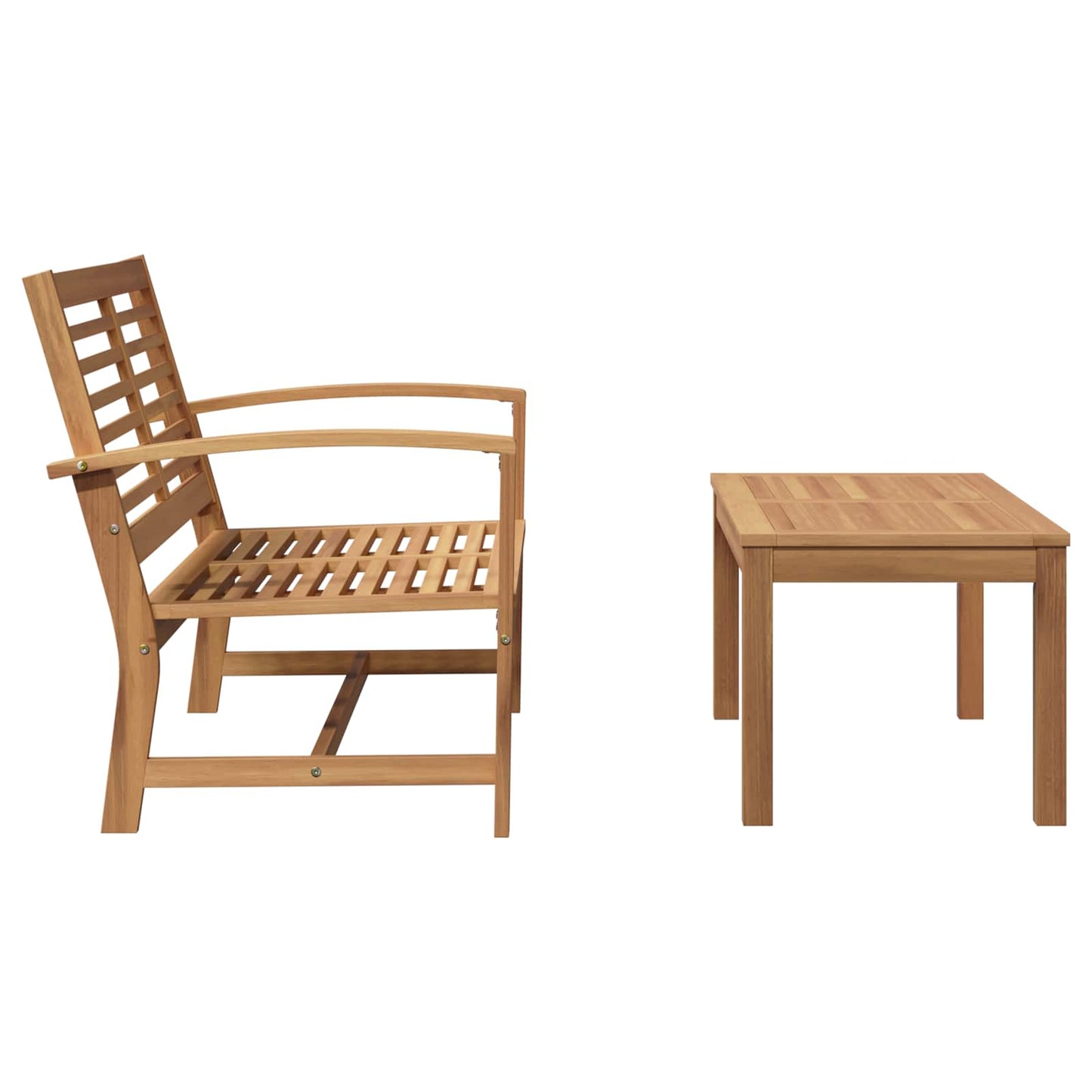 vidaXL Bank 2 pcs Braun Massivholz Teak