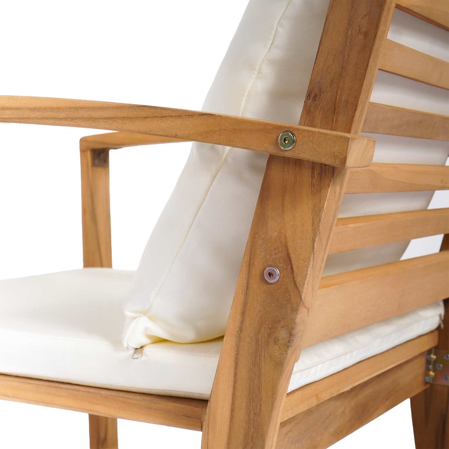 vidaXL Stuhl 2 pcs Braun und Creme 65 x 60 x 76,5 cm Massivholz Teak