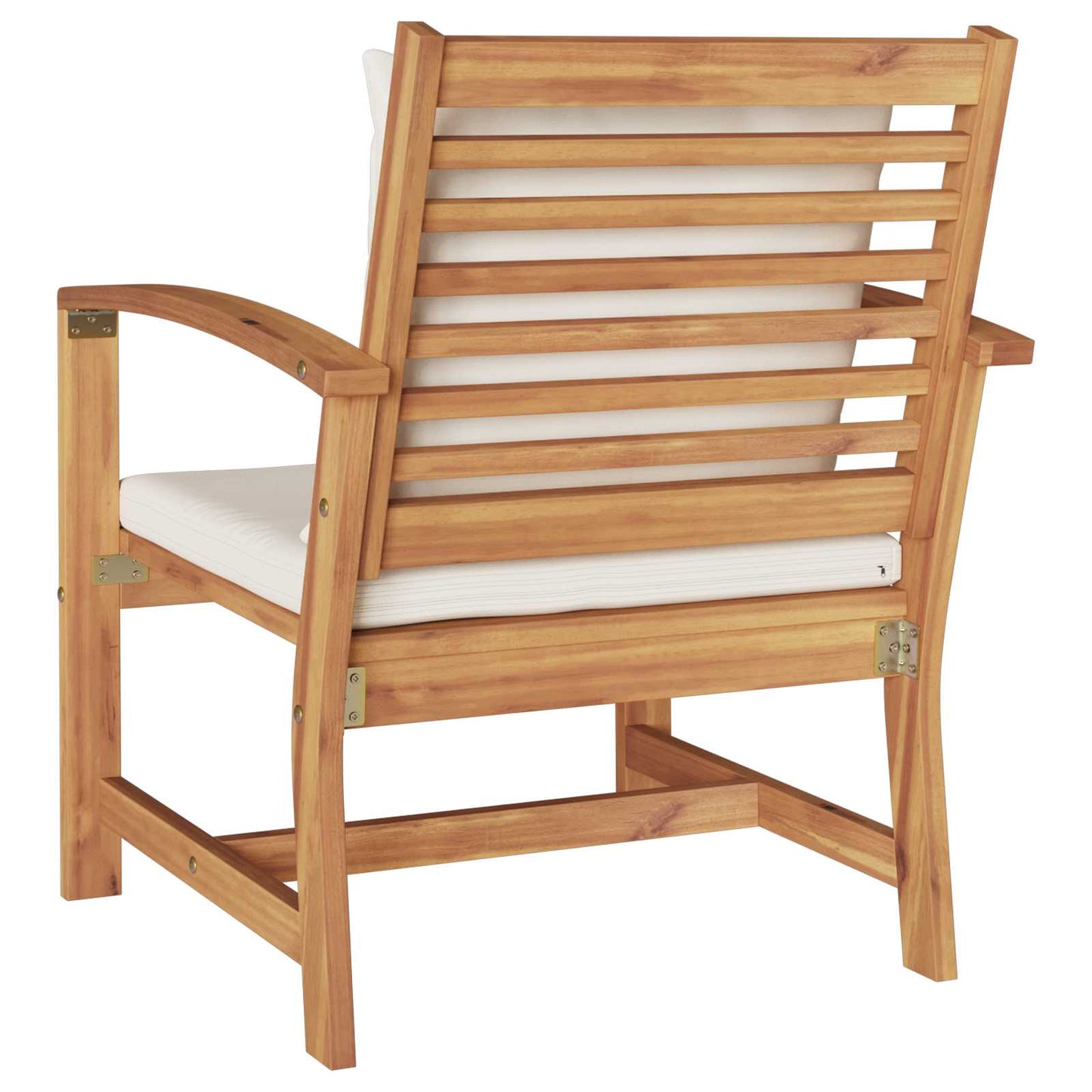 vidaXL Stuhl 2 pcs Braun und Creme 65 x 60 x 76,5 cm Massivholz Teak