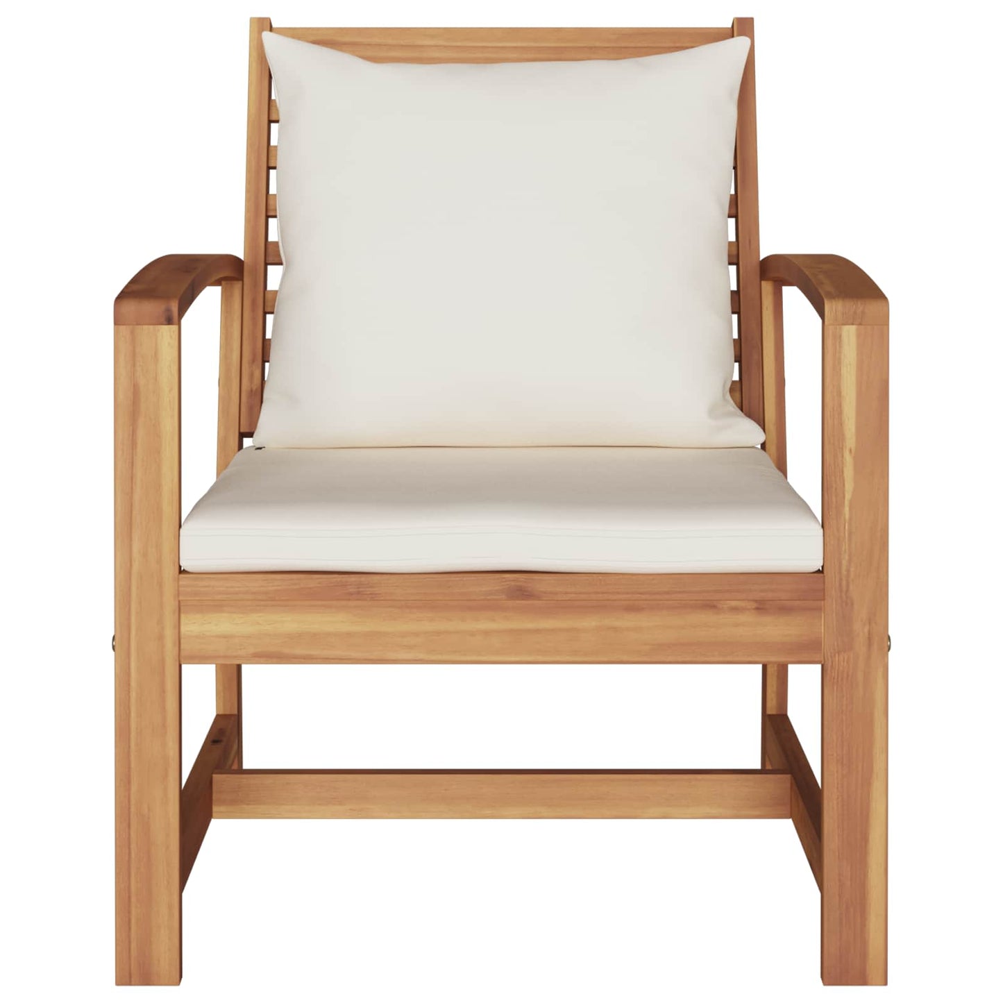 vidaXL Stuhl 2 pcs Braun und Creme 65 x 60 x 76,5 cm Massivholz Teak