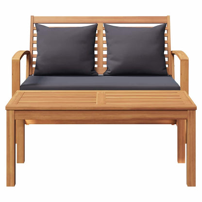 vidaXL Bank Braun und Dunkelgrau 110 x 66 x 76 cm Massivholz Teak