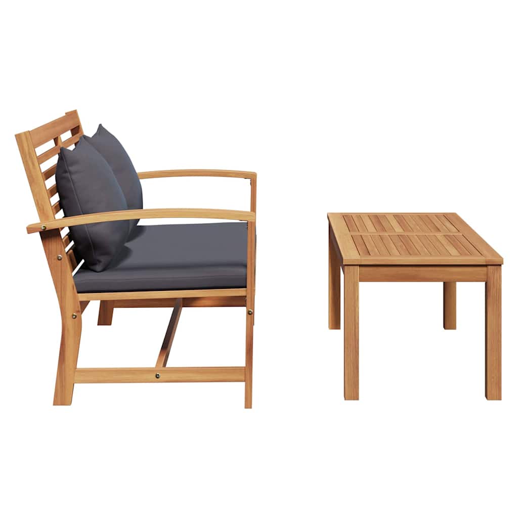 vidaXL Bank Braun und Dunkelgrau 110 x 66 x 76 cm Massivholz Teak