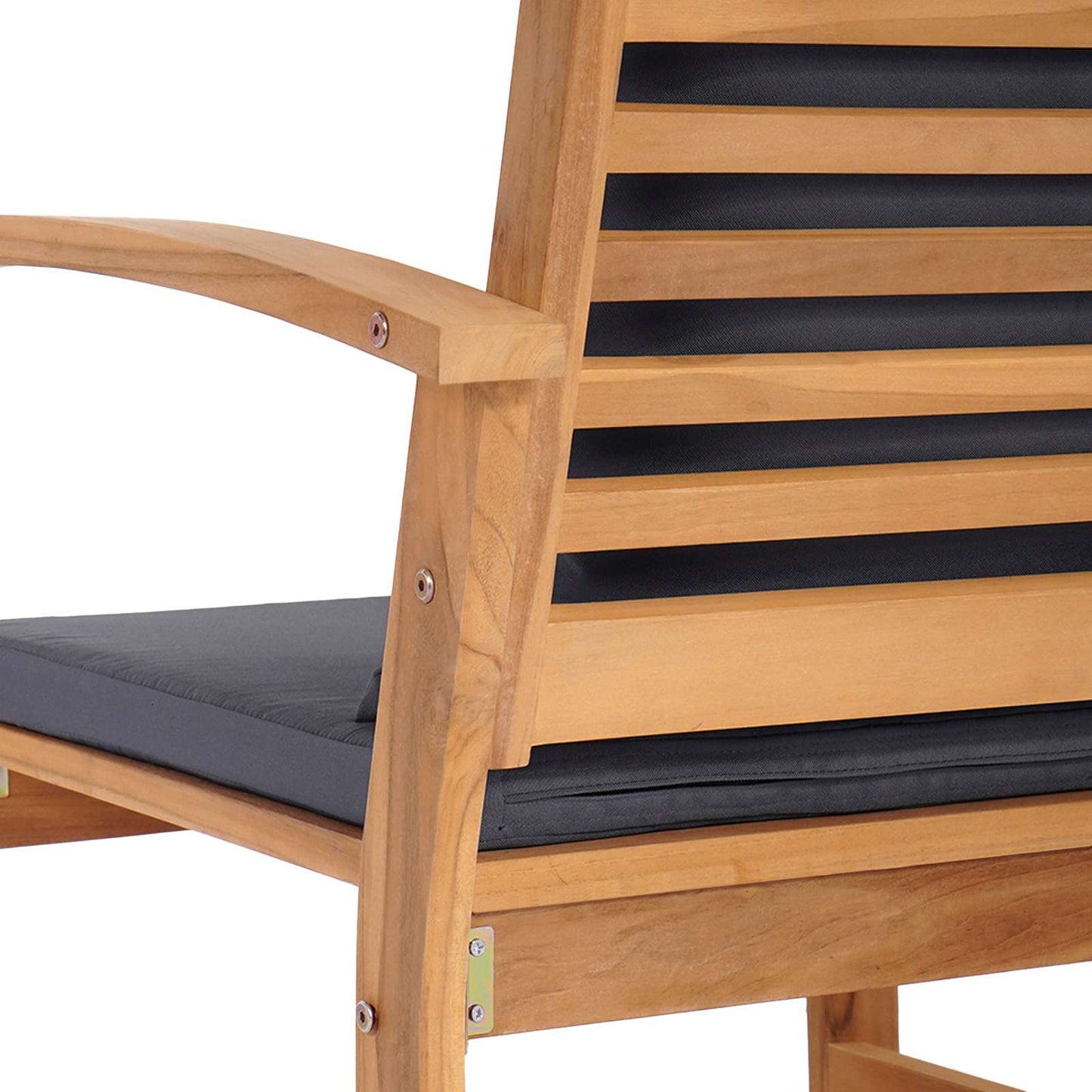 vidaXL Stuhl mit Kissen 2 pcs Braun und Dunkelgrau 65 x 60 x 76,5 cm