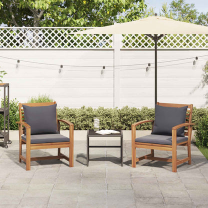 vidaXL Stuhl mit Kissen 2 pcs Braun und Dunkelgrau 65 x 60 x 76,5 cm