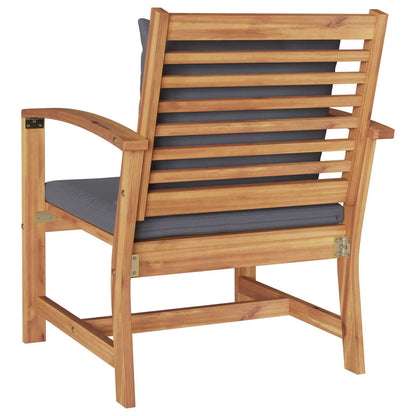 vidaXL Stuhl mit Kissen 2 pcs Braun und Dunkelgrau 65 x 60 x 76,5 cm