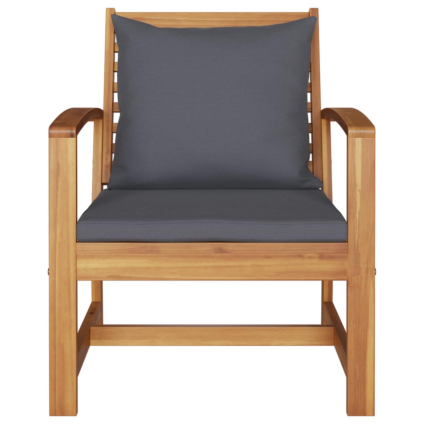 vidaXL Stuhl mit Kissen 2 pcs Braun und Dunkelgrau 65 x 60 x 76,5 cm