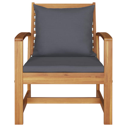 vidaXL Stuhl mit Kissen 2 pcs Braun und Dunkelgrau 65 x 60 x 76,5 cm
