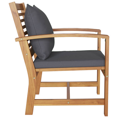 vidaXL Stuhl mit Kissen 2 pcs Braun und Dunkelgrau 65 x 60 x 76,5 cm