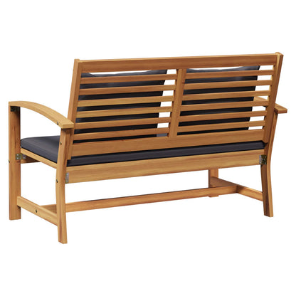 vidaXL Bank mit Kissen 2 pcs Braun und Dunkelgrau Massivholz Teak