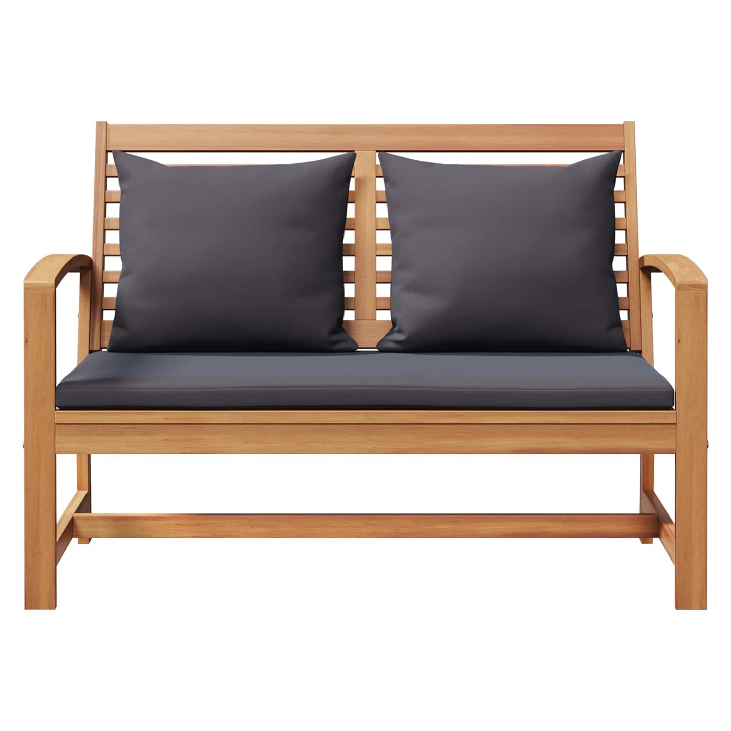 vidaXL Bank mit Kissen 2 pcs Braun und Dunkelgrau Massivholz Teak