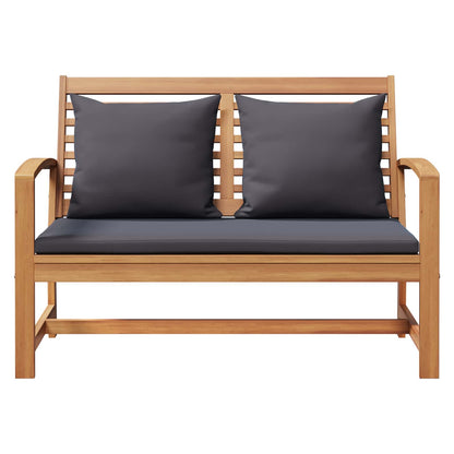 vidaXL Bank mit Kissen 2 pcs Braun und Dunkelgrau Massivholz Teak