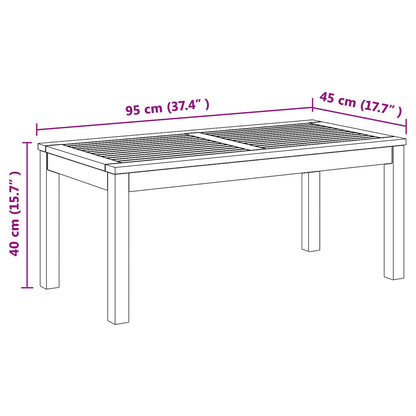 Tisch Braun 95 x 45 x 40 cm Massivholz Teak