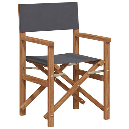 vidaXL Klappstuhl für Regisseure Grau 55 x 54 x 85 cm Massivholz Teak