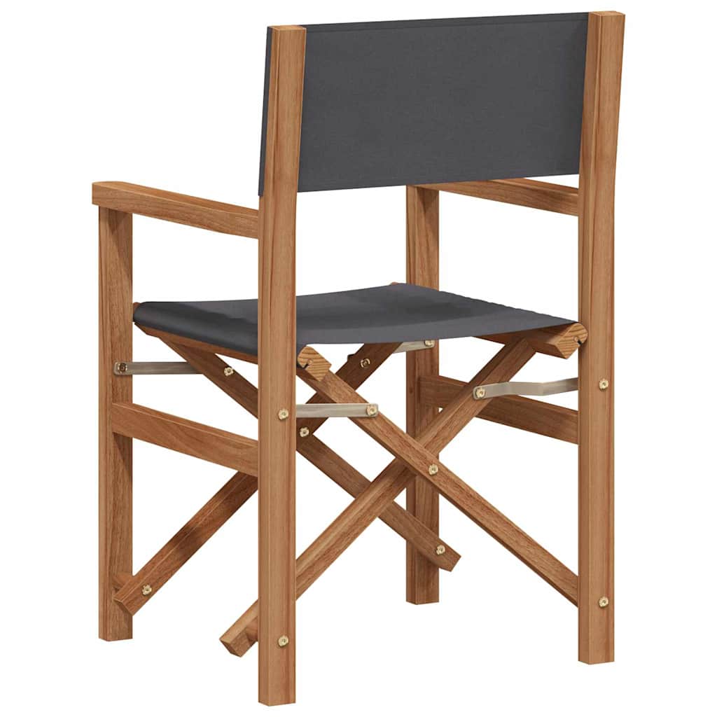 vidaXL Klappstuhl für Regisseure Grau 55 x 54 x 85 cm Massivholz Teak