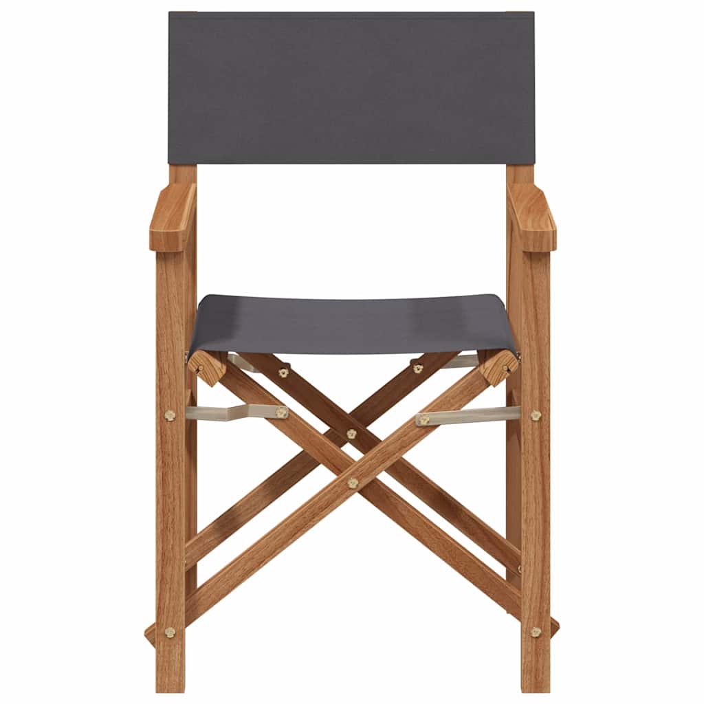 vidaXL Klappstuhl für Regisseure Grau 55 x 54 x 85 cm Massivholz Teak