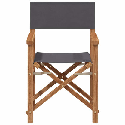 vidaXL Klappstuhl für Regisseure Grau 55 x 54 x 85 cm Massivholz Teak