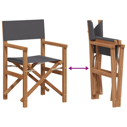 vidaXL Klappstuhl für Regisseure Grau 55 x 54 x 85 cm Massivholz Teak