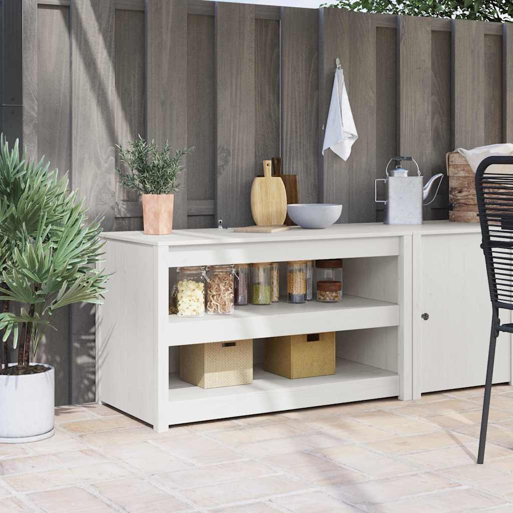 vidaXL Küchenschrank Weiß 106 x 55 x 64 cm Massives Kiefernholz