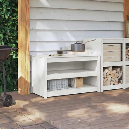 vidaXL Küchenschrank Weiß 106 x 55 x 64 cm Massives Kiefernholz