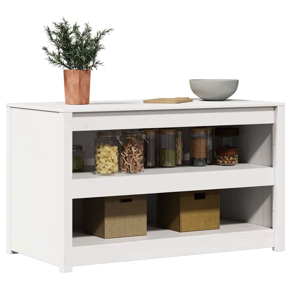 vidaXL Küchenschrank Weiß 106 x 55 x 64 cm Massives Kiefernholz