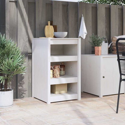 vidaXL Küchenschrank Weiß 55 x 55 x 92 cm Massives Kiefernholz