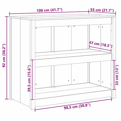 vidaXL Küchenschrank Weiß 106 x 55 x 92 cm Massives Kiefernholz