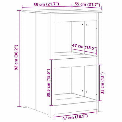 Küchenschrank mit Regal Braun Eichen-Optik 55 x 55 x 92 cm