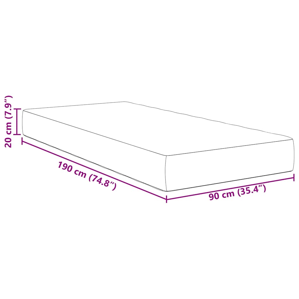 vidaXL Bettmatratze mit Matratze Salbei 90 x 190 cm Stoff