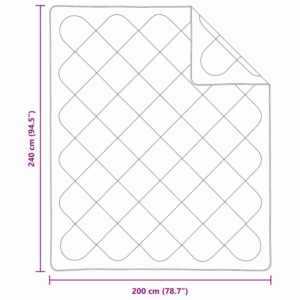 vidaXL Winterbettdecke Weiß 240 x 222 x 5 cm Polyester