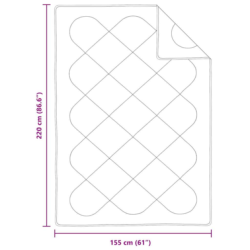 vidaXL Winterbettdecke Weiß 240 x 222 x 5 cm Polyester