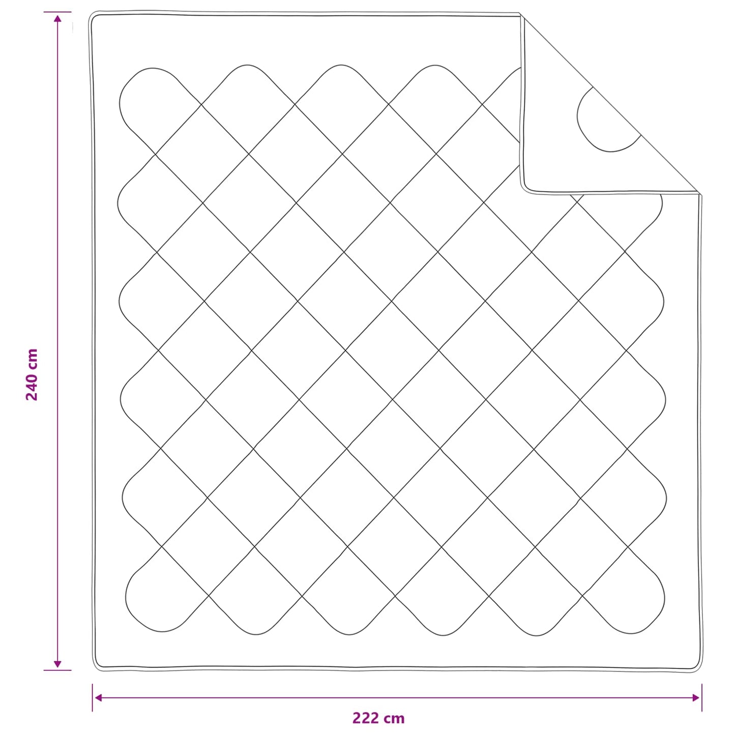 vidaXL Winterbettdecke Weiß 240 x 222 x 5 cm Polyester