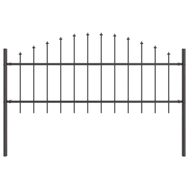 vidaXL Gartenzaun Grau 170 x 140 cm Pulverbeschichteter Stahl