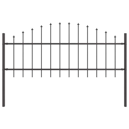 vidaXL Gartenzaun Grau 170 x 140 cm Pulverbeschichteter Stahl