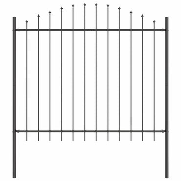 vidaXL Gartenzaun Grau 170 x 190 cm Pulverbeschichteter Stahl