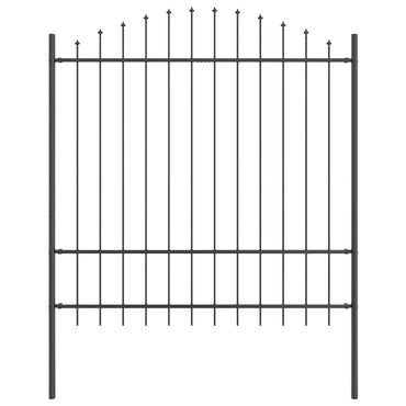 vidaXL Gartenzaun Grau 170 x 215 cm Pulverbeschichteter Stahl