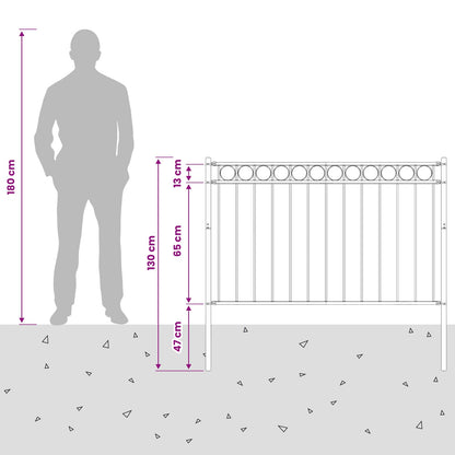 vidaXL Zaunelement Grau 170 x 130 cm Stahl