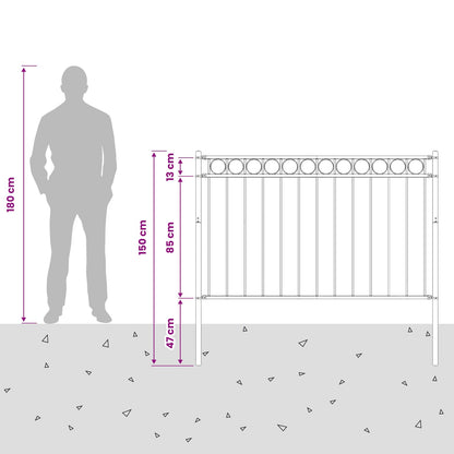 vidaXL Zaunelement Grau 170 x 150 cm Stahl