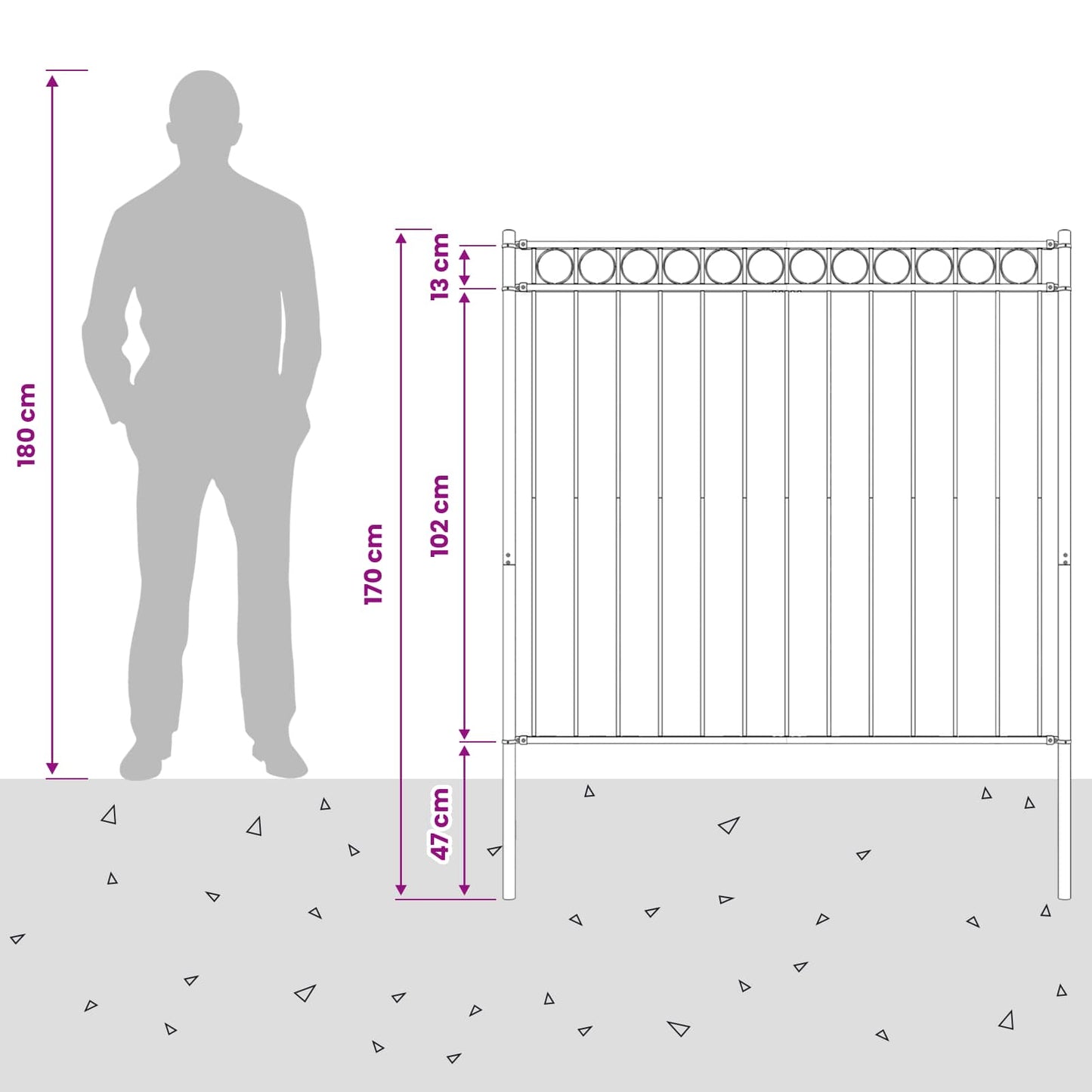 vidaXL Zaunelement Grau 170 x 170 cm Stahl