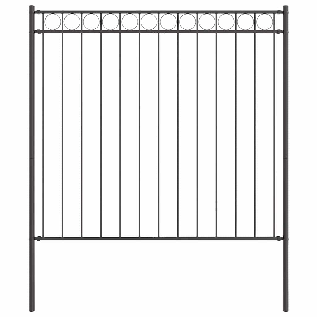 Zaunelement Grau 170 x 200 cm Stahl