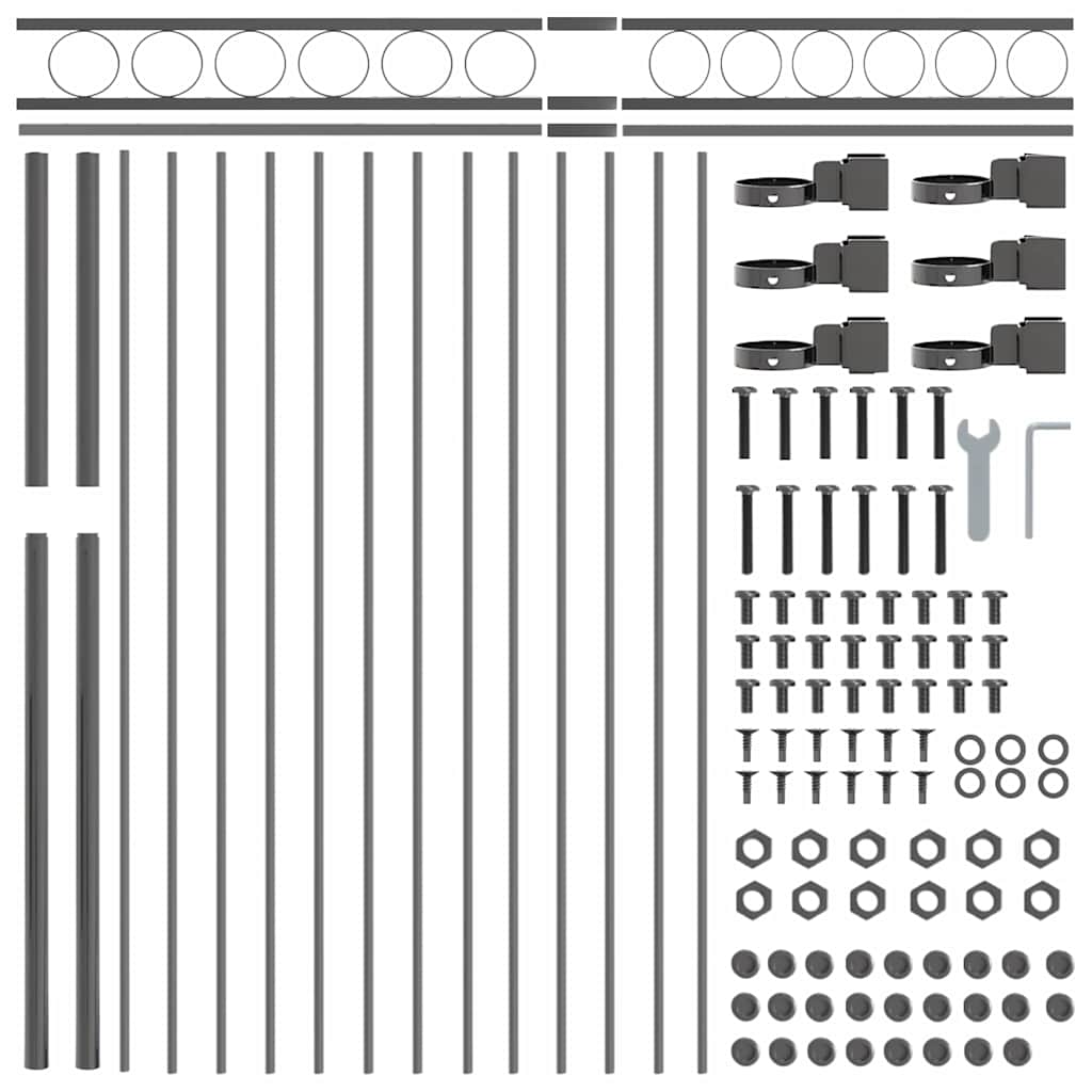 Zaunelement Grau 170 x 200 cm Stahl