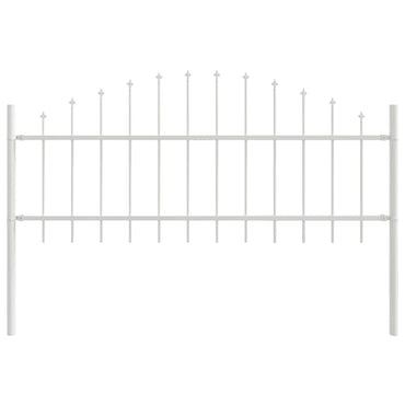 vidaXL Gartenzaun Weiß 170 x 140 cm Pulverbeschichteter Stahl