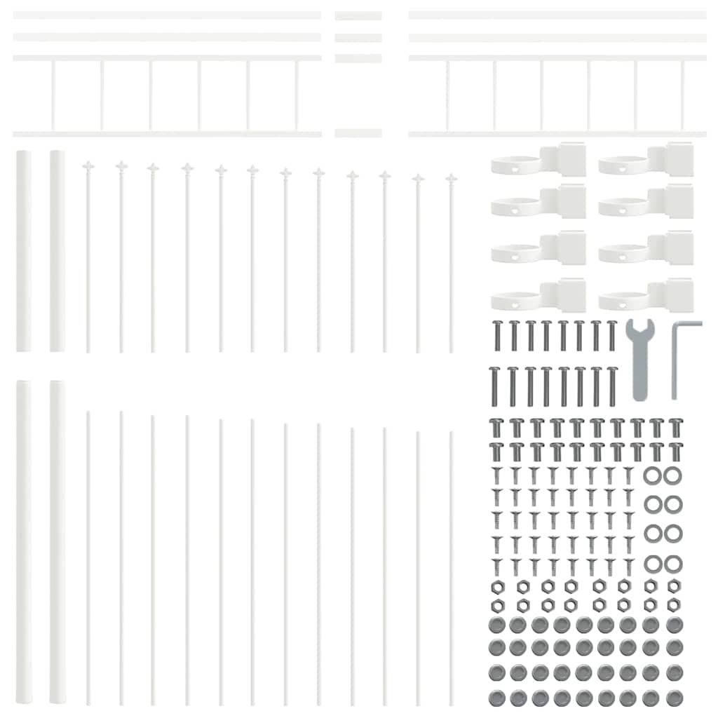 vidaXL Gartenzaun Weiß 170 x 225 cm Pulverbeschichteter Stahl