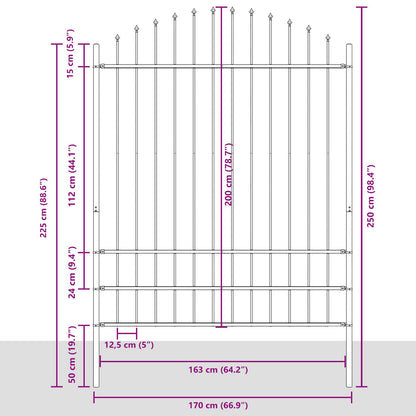 vidaXL Gartenzaun Weiß 170 x 225 cm Pulverbeschichteter Stahl