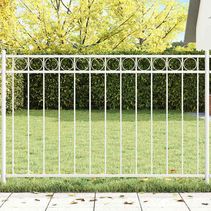 vidaXL Gartenzaun Weiß Stahl