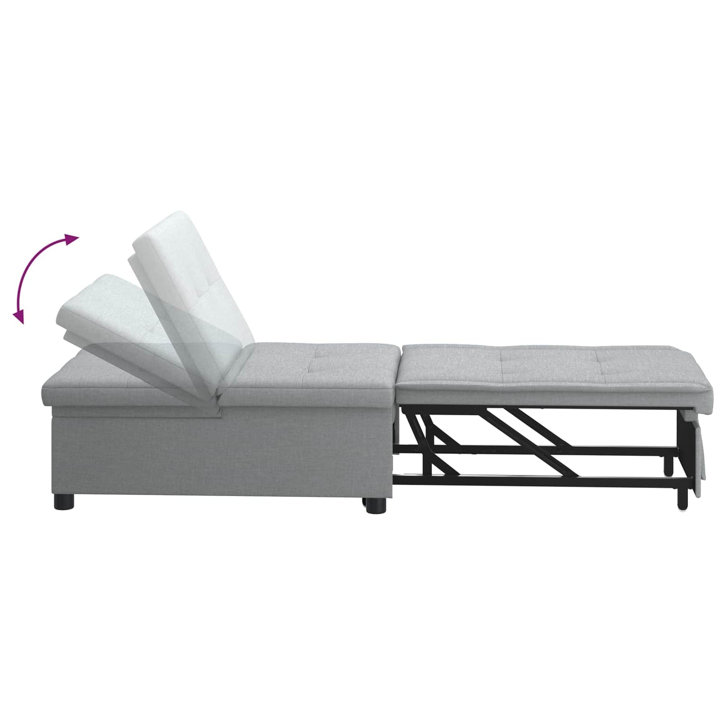 vidaXL Pull-Out Schlafsofa Hellgrau 194 x 50 x 82 cm Sperrholz